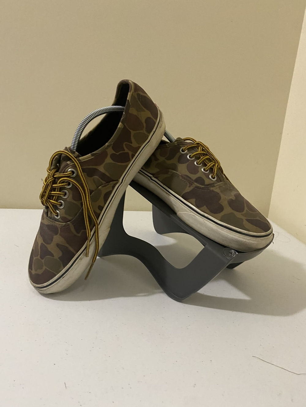 Vans Camo Canvas Sneakers with Mustard Laces
